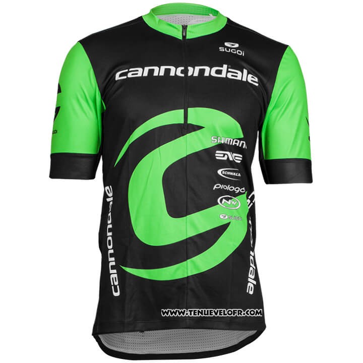 2018 Maillot Ciclismo Cannondale Factory Rancing Vert et Noir Manches Courtes et Cuissard